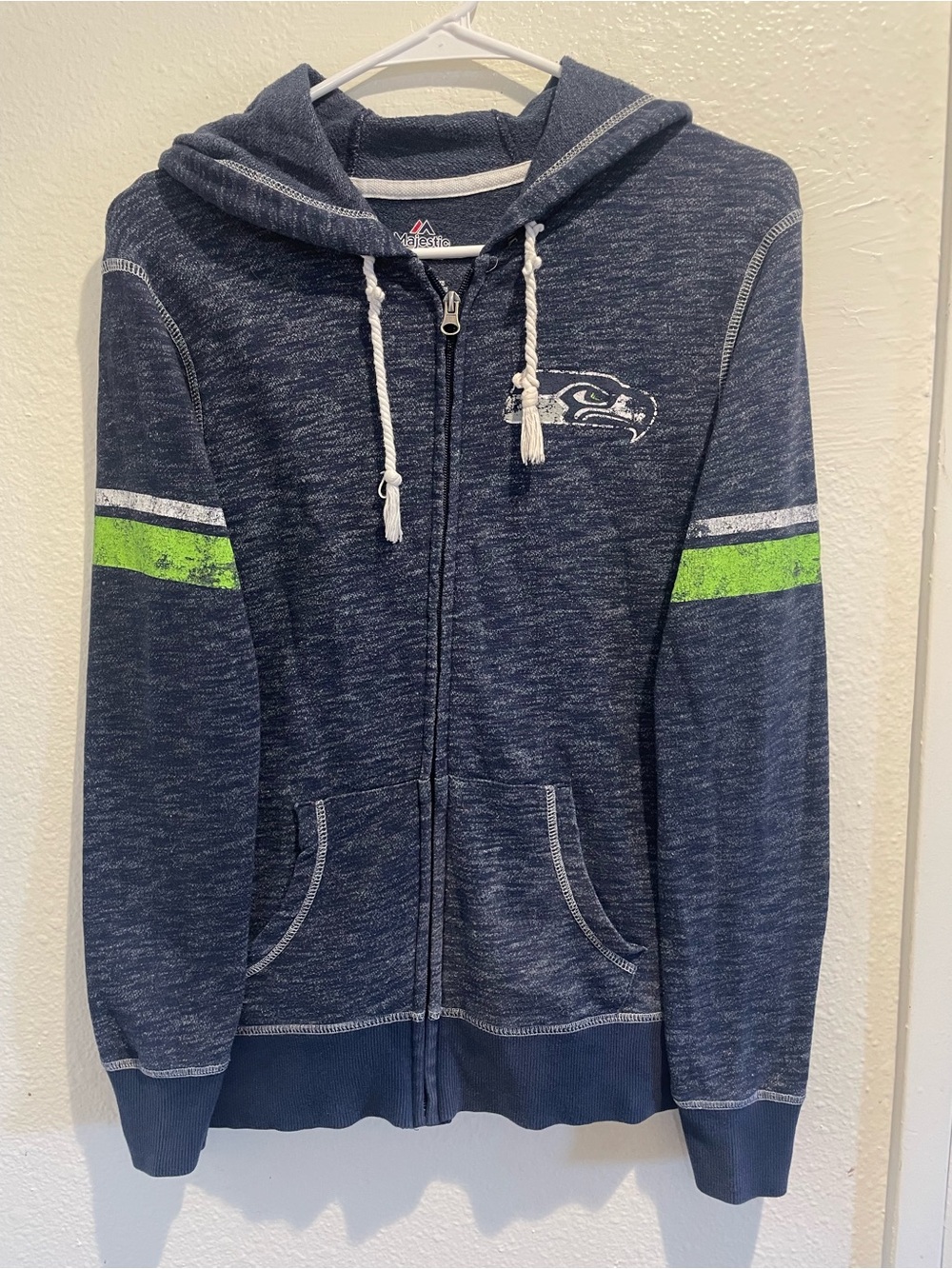 💙💚 Seattle Seahawks Majestic Full Zip Hoodie Space Dye Small 🏈✨